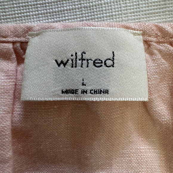 Aritzia Wilfred Linen Aperitif Button Down Shift Mini Dress SZ Large - Picture 3 of 5